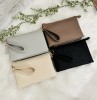 Soft Luxury Saffiano Taupe Clutch Bag