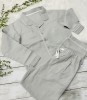 Brushed Cotton Piped Long Button Pyjama's