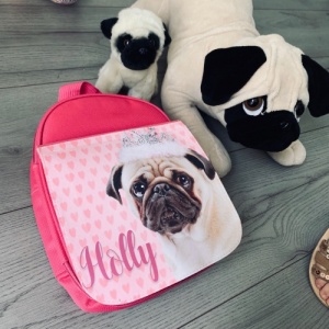 Personalised  Pink Pug Lunch Box