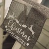 Personalised Grey Hessian Christmas Table Runner