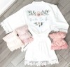 Flora Personalised Short Lace Kimono Robe / Gown