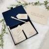 Luxury Passport & Luggage Tag Travel Set with Document Clutch or Gift Box