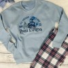 Pale Blue Polar Express Sweatshirt wirh Optional Tartan Pants