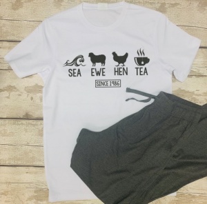 SEA EWE HEN TEA Mens Personalised Pyjama Set