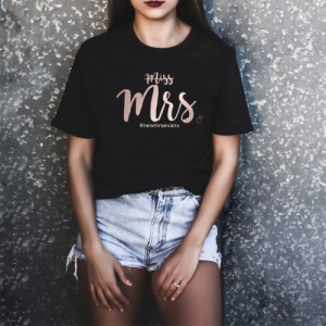 Miss to Mrs T-Shirt with Personalised #TAG