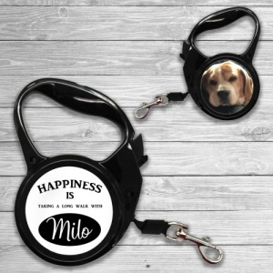 Personalised Black Dog Lead - 2 Sizes