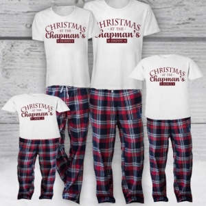 Personalised Red Family Tartan Pyjama Set