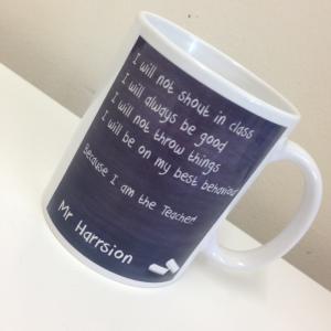 Chalkboard Teacher Mug, personalised with your Teachers name.