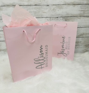 Portrait Pale Pink Personalised Gift Bag - Any Text