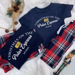 Personalised Polar Express VIP Tartan Matching Family Set