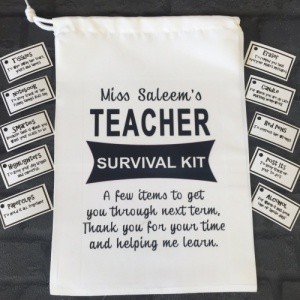Teacher Survival Kit Bag & Tags