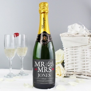 Personalised Mrs & Mrs Champagne and Bottle Bag