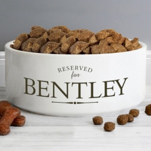 Personalised Reserved For 16cm Large White Pet Bowl