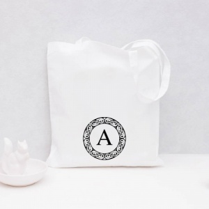 Initial Monogram Tote Bag