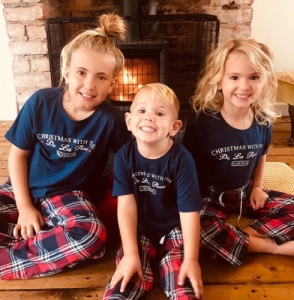 Personalised Red Star Family Tartan Pyjama Set