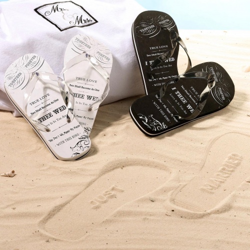 just married flip flops his and hers