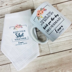 Personalised 'Keep your sh*t together' Mug & Hankie Set