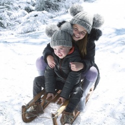 Infant / Junior / Adult Double Fur Pom Pom Hat