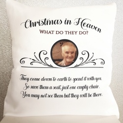 Christmas in Heaven Photo Cushion