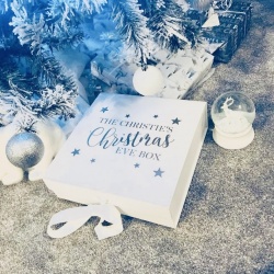 Personalised White & Silver Christmas Eve Box