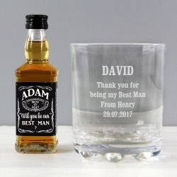 Personalised Jack Daniels Bottle & Whiskey Glass Set