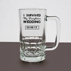 Novelty 'I Survived' My Daughters Wedding Glass