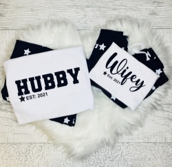 Navy Star Hubby / Wifey Loungewear Set