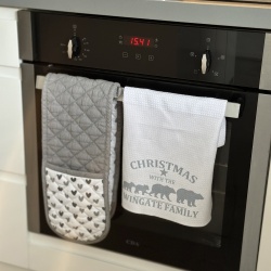 Personalisedp Grey Polar Bear Tea Towel