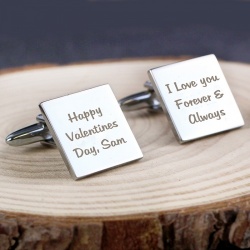 3 Lines message, Silver Plated Cufflinks