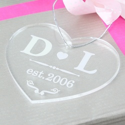 Newlywed Acylic Heart Decoration / Gift Tag