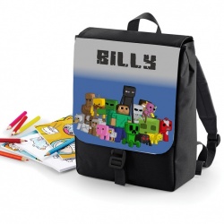 Black CHARACTER Minecraft Personalised Rucksack