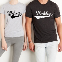 Hubby / Wifey Colour T-Shirt Pair
